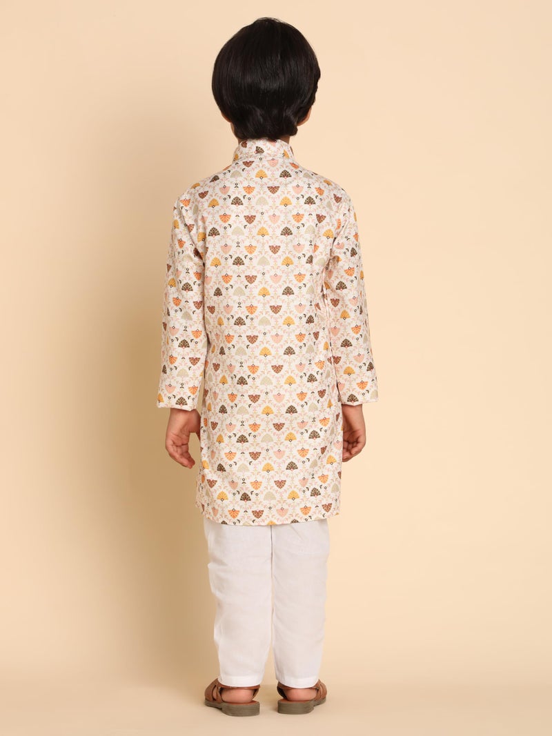 Pro-Ethic Style Developer Boys Heavy Cotton Printed Kurta and Pajama Set For Kid's Ethnic Wear (S-280), 15-16 years, Mustard - Image 4