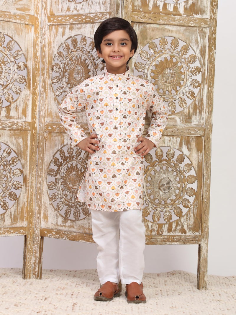 Pro-Ethic Style Developer Boys Heavy Cotton Printed Kurta and Pajama Set For Kid's Ethnic Wear (S-280), 15-16 years, Mustard - Image 3