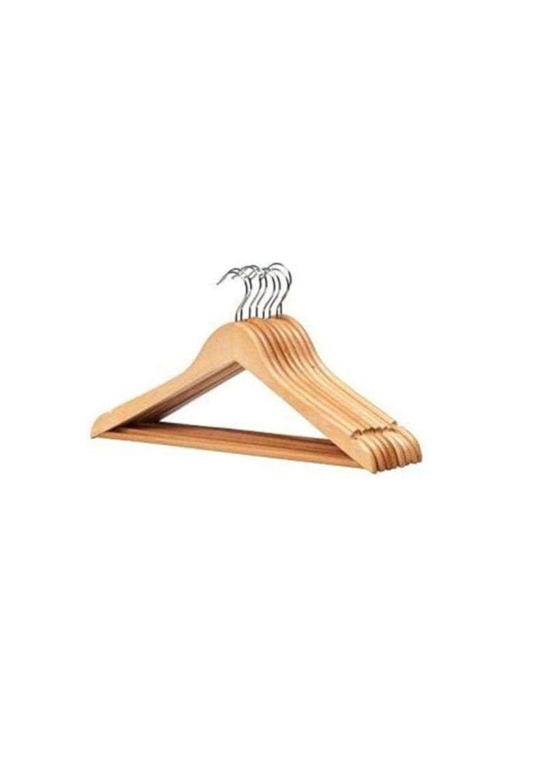Generic 6 Piece Hanger Set - Natural Beech Wood for Lifetime QualityM  - Image 1