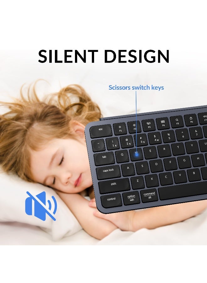 Keychron B1 Pro UltraSlim ZMKLauncher Wireless Bluetooth 24 GHzWired Connection Keyboard for Mac Windows Linux Gray - Image 4