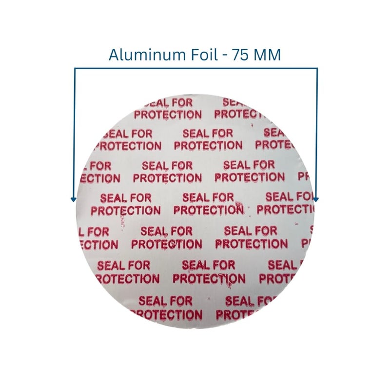 Smartpack Aluminum Foil for Packing of PET (Transparent) Plastic Jars Material | Sealing, Bottle Packing, Silver Foil | One Piece Seal Liner | PET Type Size 75 MM 1000Piece - Image 2