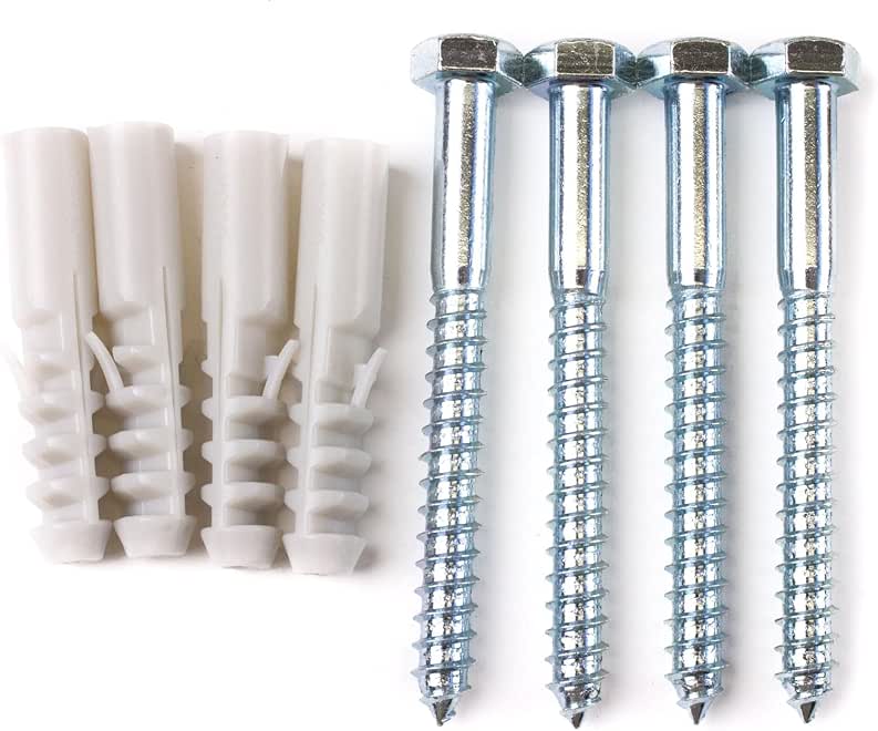 6x100mm 10 Pcs Plastic Fisher Screws - Hex Head - for Fixing Shelves, Air Conditioners, Heavy Parts on Walls