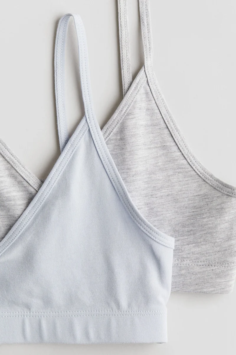 اتش اند ام بلوزة قصيرة بقبة V -عبوة من قطعتين