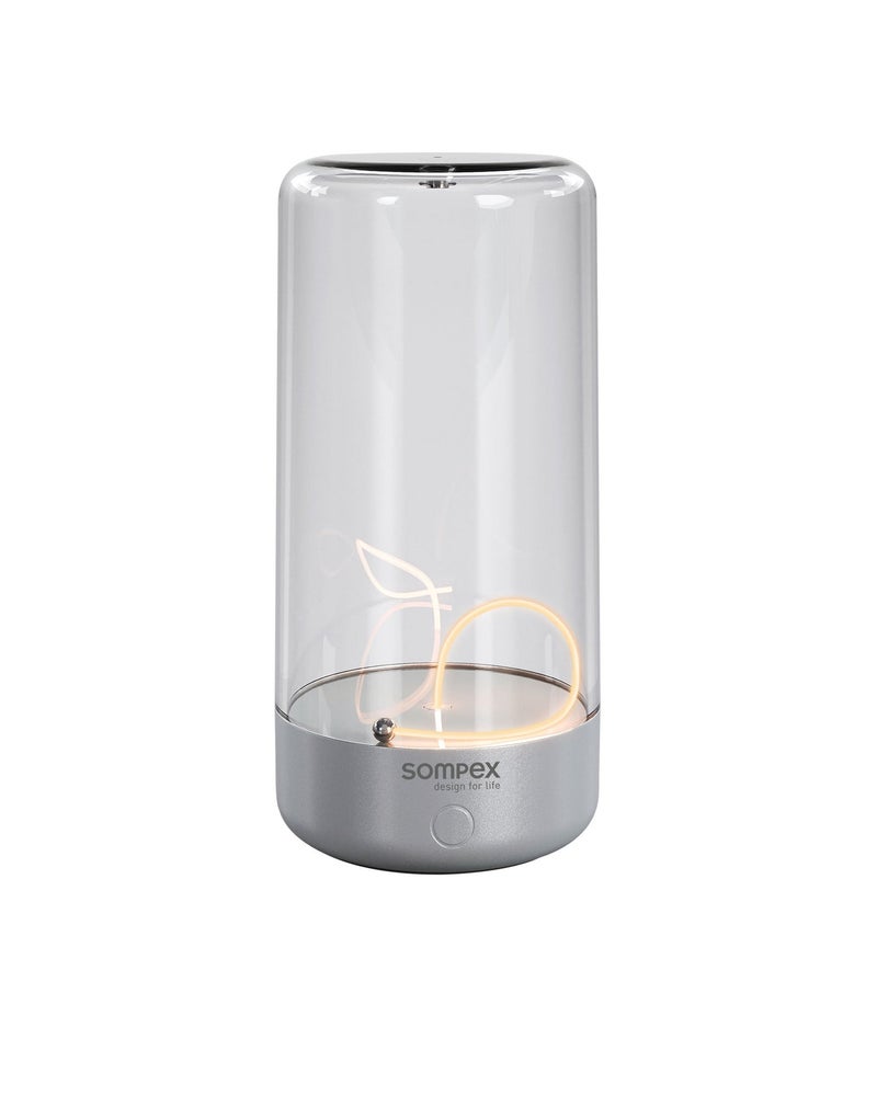 Sompex Pulse Compact Rechargeable Table Lamp | Sleek & Portable LED Light | IP54 (water-resistant) | Brightness memory function | Indoor & Outdoor Use | 3 warm light | 14.5 cm Height - Silver - Image 2