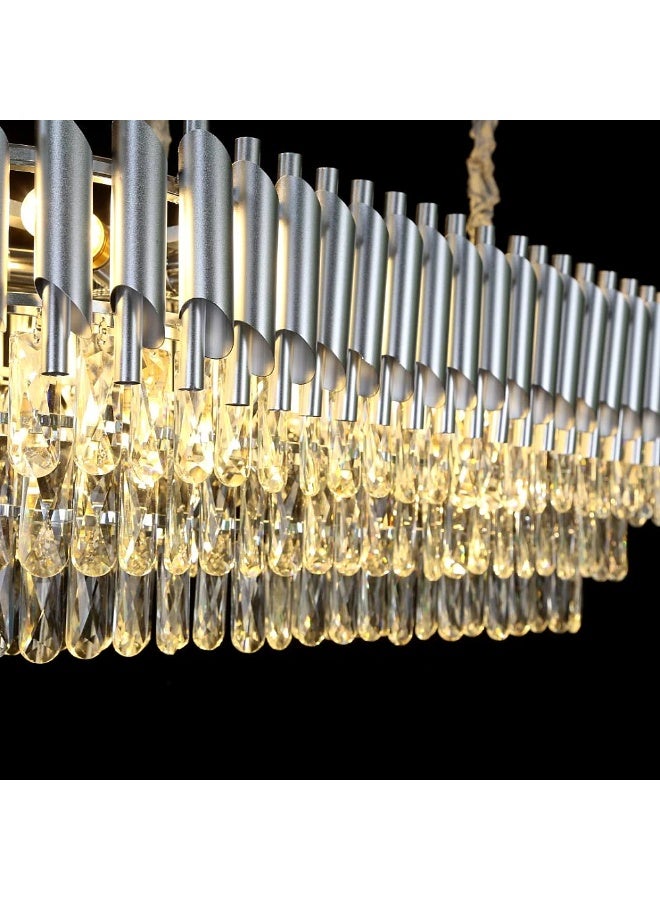 Hummer Modern rectangular silver chandelier E14, diameter 100*35 cm - Image 4