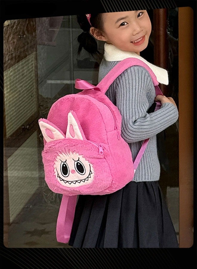 New Style Labubu Cartoon Lovely School Bag  Large Capacity Shoulder Backpack Wear-resistant Lightweight Student Backpack with Adjustable Straps for Kids Pink - Image 3