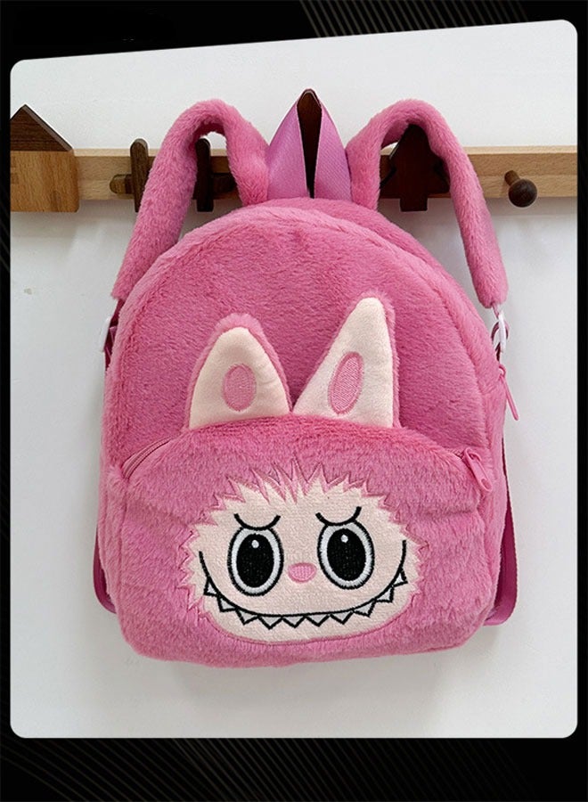 New Style Labubu Cartoon Lovely School Bag  Large Capacity Shoulder Backpack Wear-resistant Lightweight Student Backpack with Adjustable Straps for Kids Pink - Image 5
