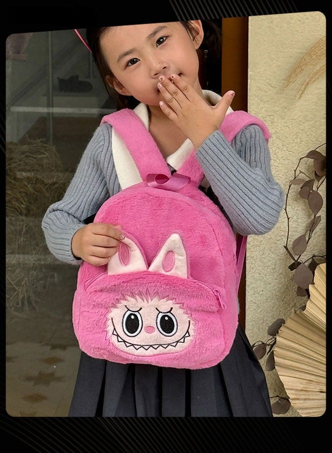 New Style Labubu Cartoon Lovely School Bag  Large Capacity Shoulder Backpack Wear-resistant Lightweight Student Backpack with Adjustable Straps for Kids Pink - Image 1