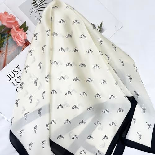 FONYVE Silk Scarfs for Women Lightweight, Fashion Head Scarf, Satin Hair Wrap for Sleeping 27.5 × 27.5 inches - Image 4