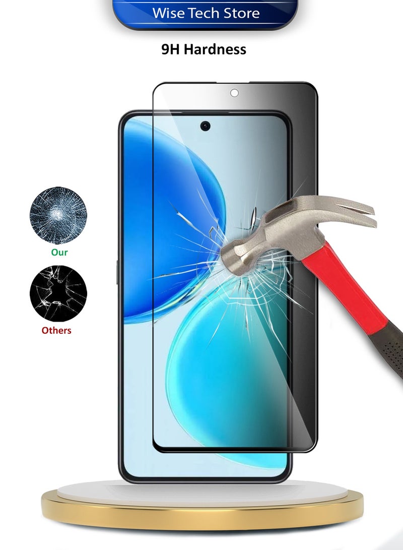 دبليو تيك واقي شاشة زجاجي مقوّى كامل الغطاء بكامل الغراء لسلسلة Honor X8d 4G 2025 Premium E2E للخصوصية (MSGECP) - شفاف/أسود - Image 3