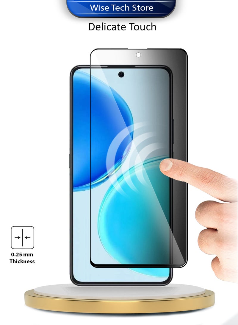 دبليو تيك واقي شاشة زجاجي مقوّى كامل الغطاء بكامل الغراء لسلسلة Honor X8d 4G 2025 Premium E2E للخصوصية (MSGECP) - شفاف/أسود - Image 4