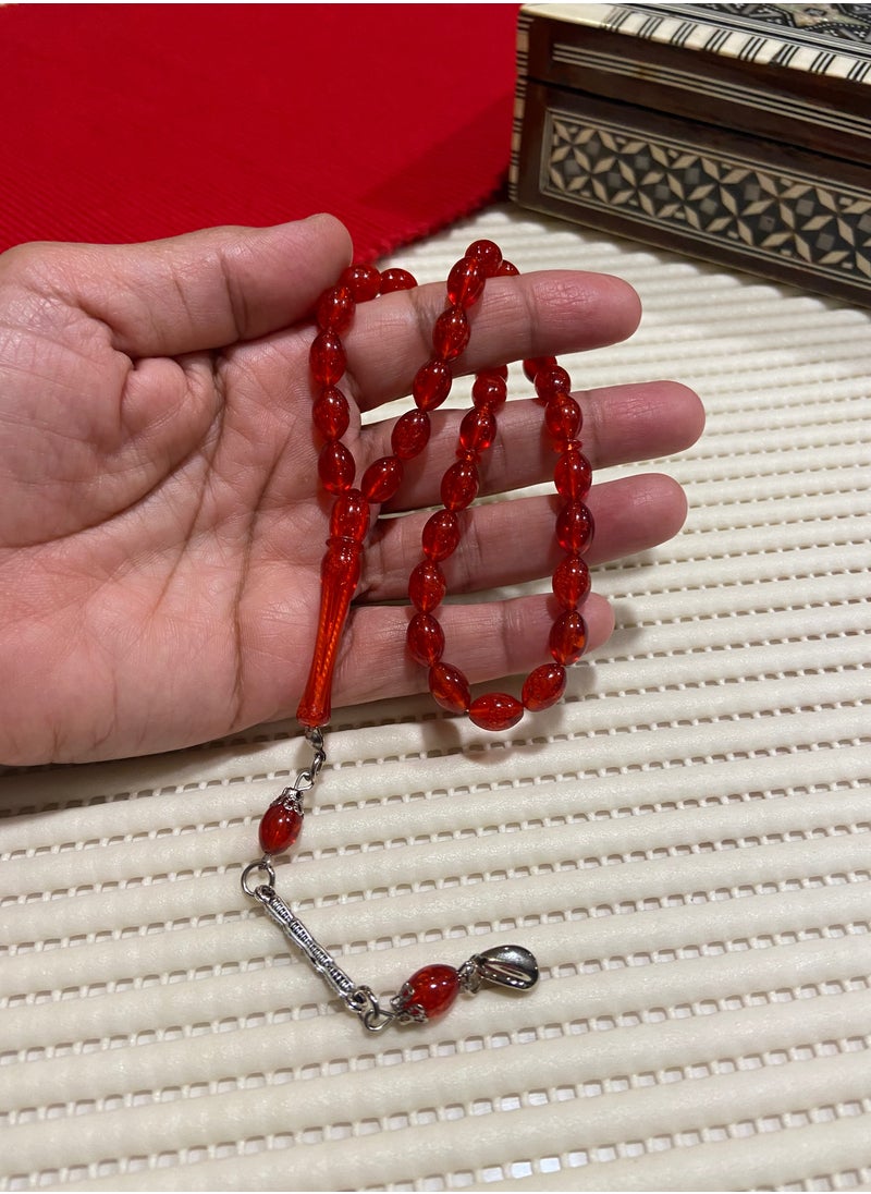 just naturals - Small Faturan Bakelite Prayer Beads For Men 33 Beads Size 8mm x 10.5mm - Image 1