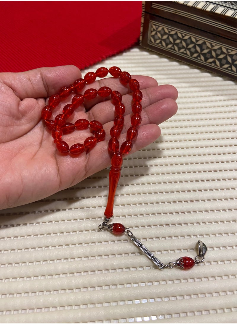just naturals - Small Faturan Bakelite Prayer Beads For Men 33 Beads Size 8mm x 10.5mm - Image 1