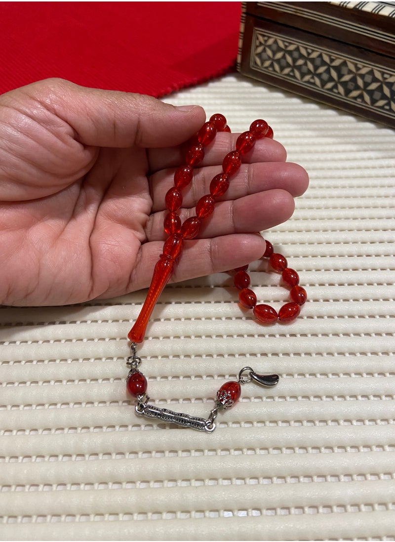 just naturals - Small Faturan Bakelite Prayer Beads For Men 33 Beads Size 8mm x 10.5mm - Image 1