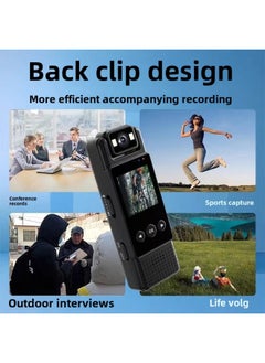 Generic Pocket-worn Camera Chest Fixed Sports Camera Riding Law Enforcement Recorder Wifi Audio Recorder-Body Color:4k Wifi Version With Screen + 16g High-speed Memory Card, Free Cycling Stand  - Image 1