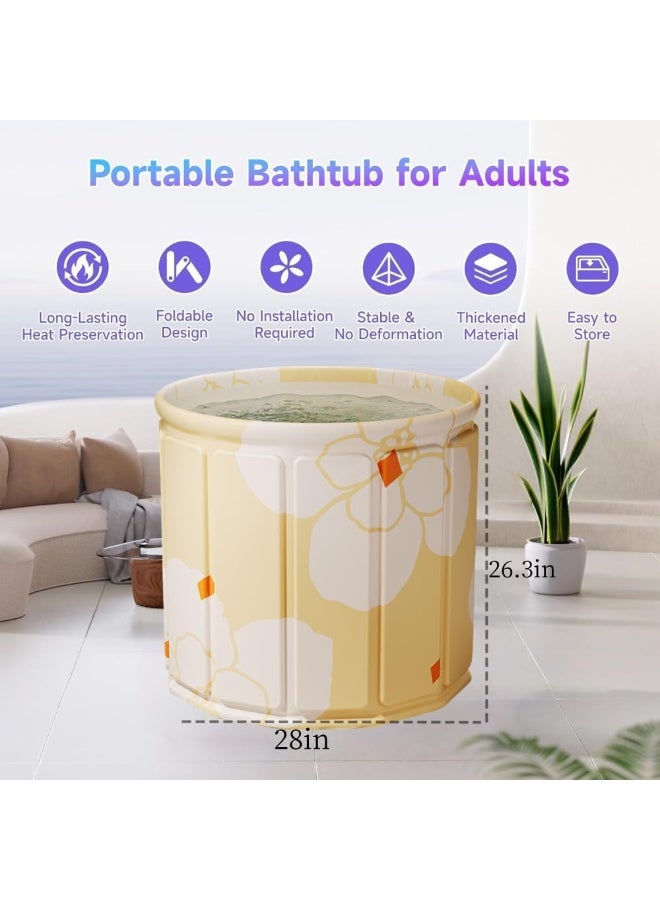 JOGAMS Portable Bathtub Foldable Bathtub for Adults Kids Separate Family Bathroom SPA Therapy Tub for Shower Stall Soaking Hot SPA and Ice Bath Tub - Image 2