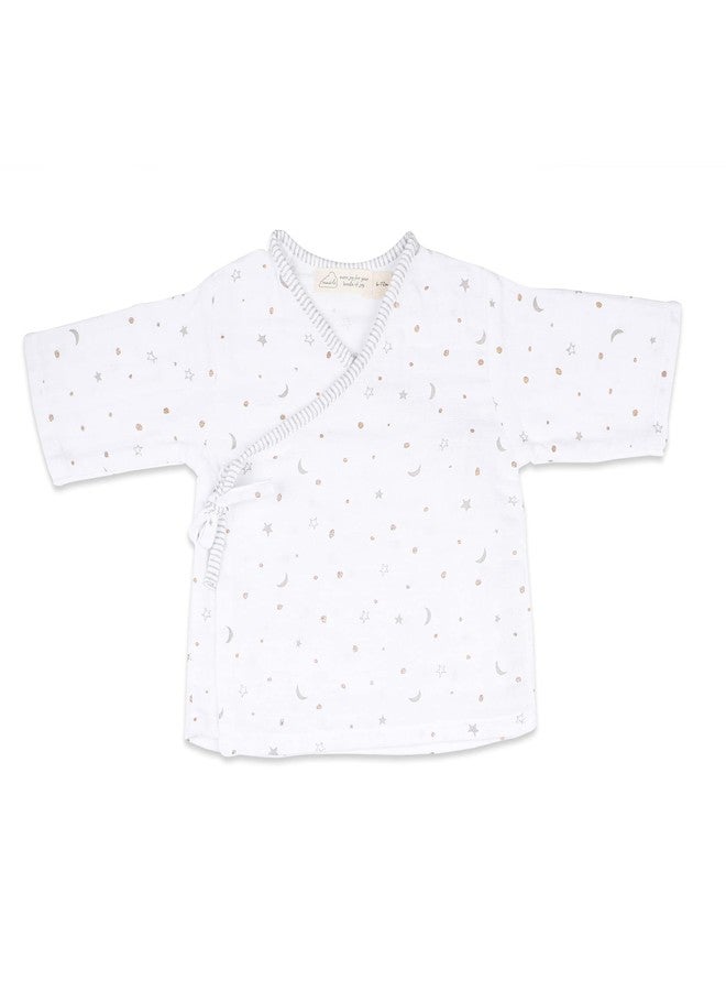 Masilo Organic Cotton Muslin Kimono Top and Pant Set for Baby, 6 to 12 Months - starry Night (Metallic) - Image 2