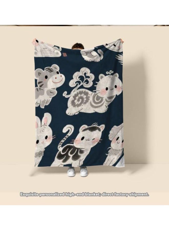 عام بطانية رقيقة من الفانيلا الكرتونية للأطفال والرضع (دافئة ومريحة، ومناسبة للنوم والألعاب) 70 سم * 100 سم - Image 4