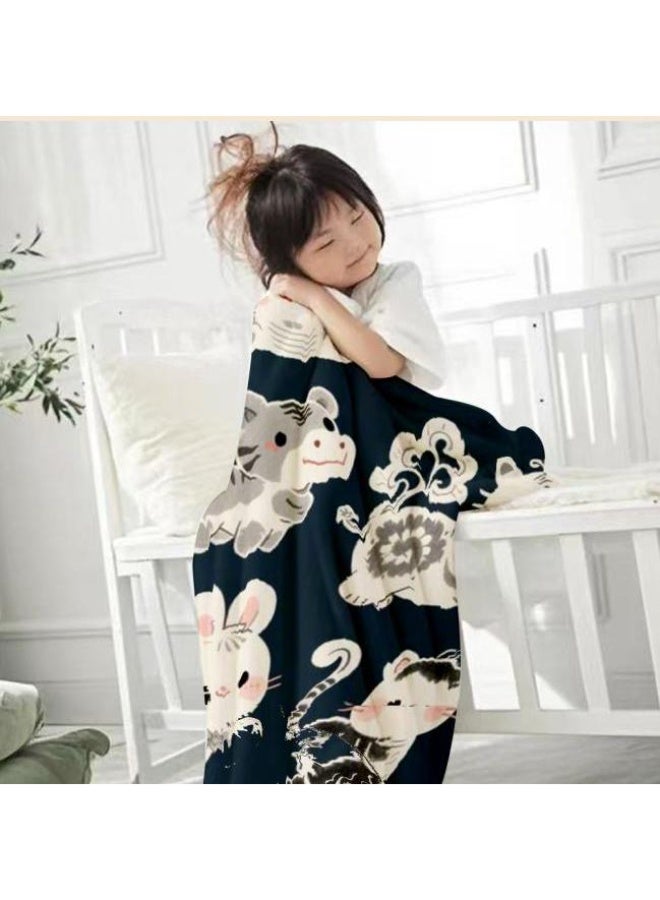 عام بطانية رقيقة من الفانيلا الكرتونية للأطفال والرضع (دافئة ومريحة، ومناسبة للنوم والألعاب) 70 سم * 100 سم - Image 3