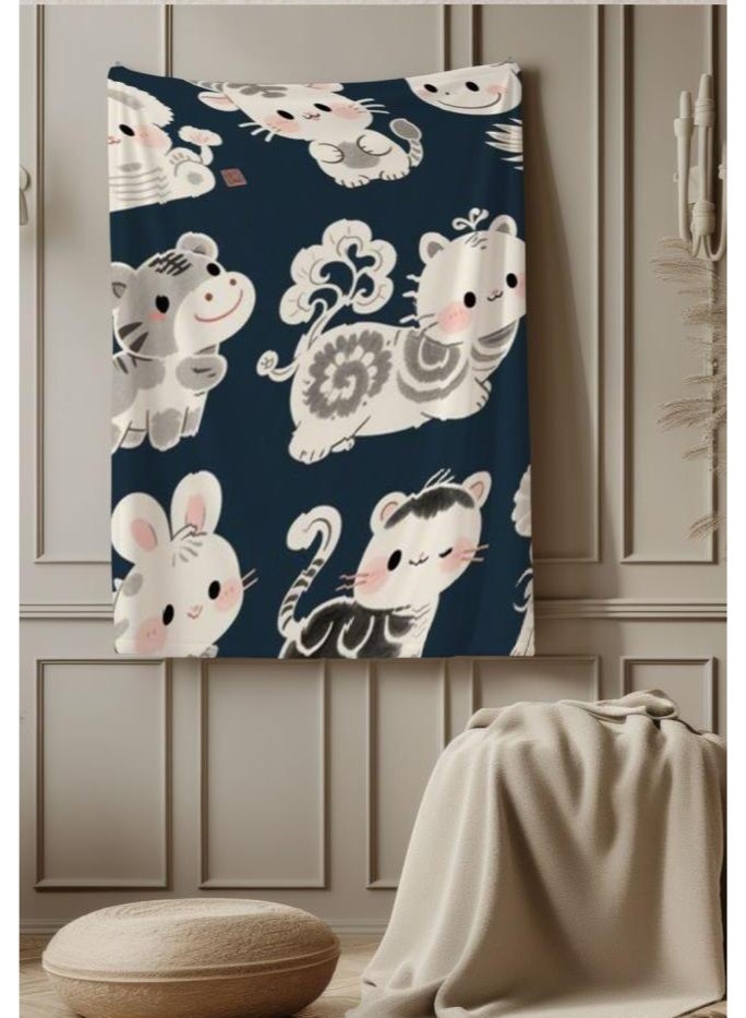 عام بطانية رقيقة من الفانيلا الكرتونية للأطفال والرضع (دافئة ومريحة، ومناسبة للنوم والألعاب) 70 سم * 100 سم - Image 1