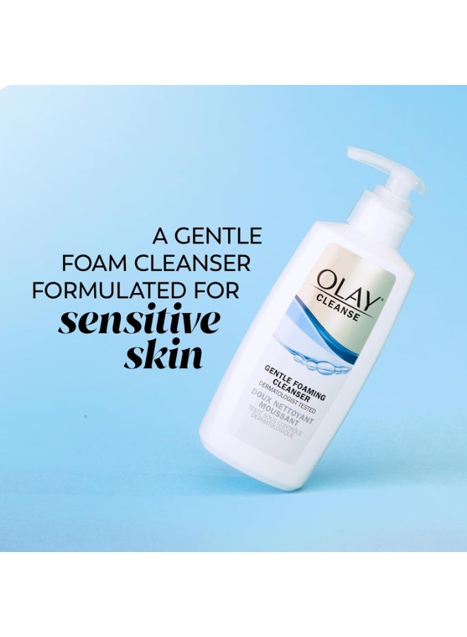 Olay Face Cleanser, Gentle Foaming Face Wash for Sensitive Skin - Fragrance-Free, Oil-Less, Soap-Free, Glycerin-Based Formula, Daily Cleansing without Irritation, 6.7 Oz - 3 Pack - Image 1