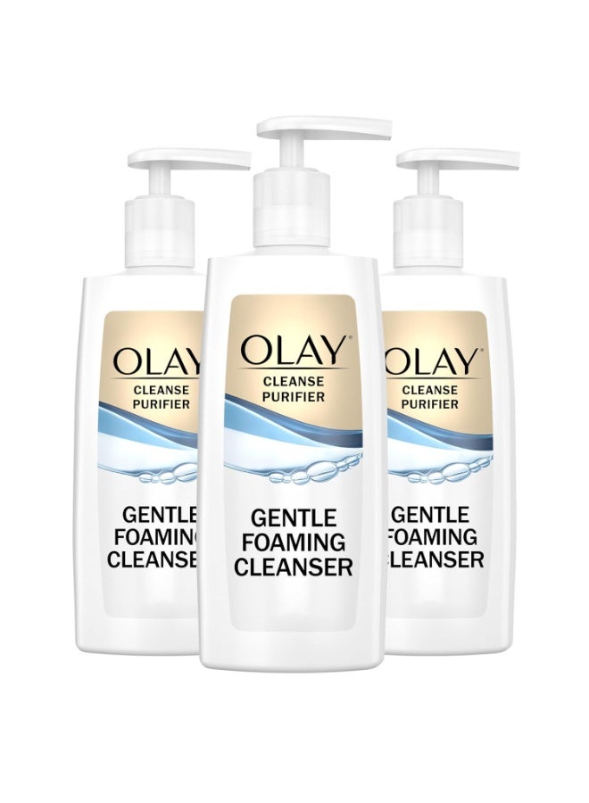 Olay Face Cleanser, Gentle Foaming Face Wash for Sensitive Skin - Fragrance-Free, Oil-Less, Soap-Free, Glycerin-Based Formula, Daily Cleansing without Irritation, 6.7 Oz - 3 Pack - Image 3