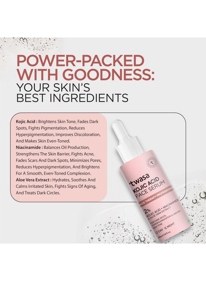 Twasa 2% Kojic Acid Face Serum 30ml with Niacinamide | Reduces Dark Spots, Pigmentation & Blemishes | Anti-pigmentation Face Serum For Men & Women | For Oily, Dry & Sensitive Skin - Image 2