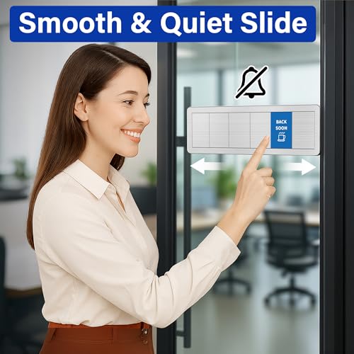 EliteSign Office Door Signs with 6 Printed Status Options – Do Not Disturb, Out of Office, In a Meeting, Please Knock, Work from Home, Back Soon – Includes Custom Personalized Blank Sticker for Privacy Workspace or Studio Available and Away - Image 4