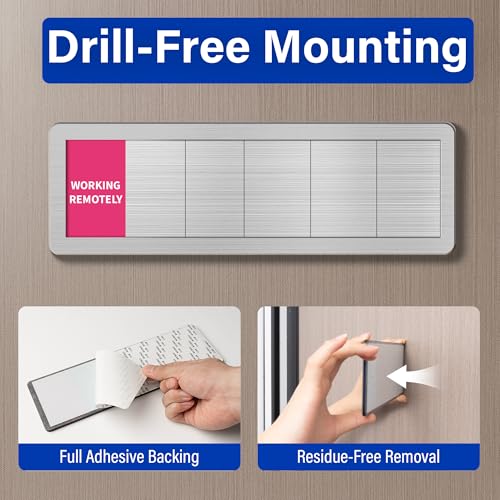 EliteSign Office Door Signs with 6 Printed Status Options – Do Not Disturb, Out of Office, In a Meeting, Please Knock, Work from Home, Back Soon – Includes Custom Personalized Blank Sticker for Privacy Workspace or Studio Available and Away - Image 5