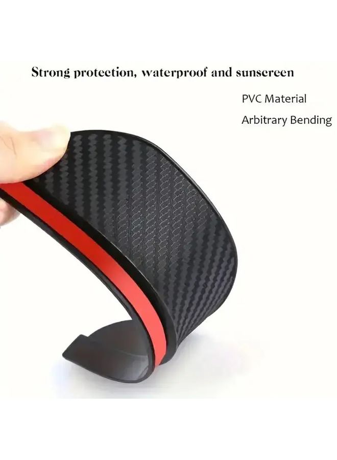 واقي مطر زوجي من ألياف الكربون الأسود لمرايا السيارات للشاحنات والمركبات الرياضية متعددة الاستخدامات (SUV)، طارد للماء - Image 5