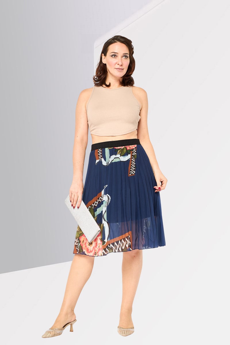 DESIGUAL Women Graphic Print Midi Skirt, Multicolor - Image 2