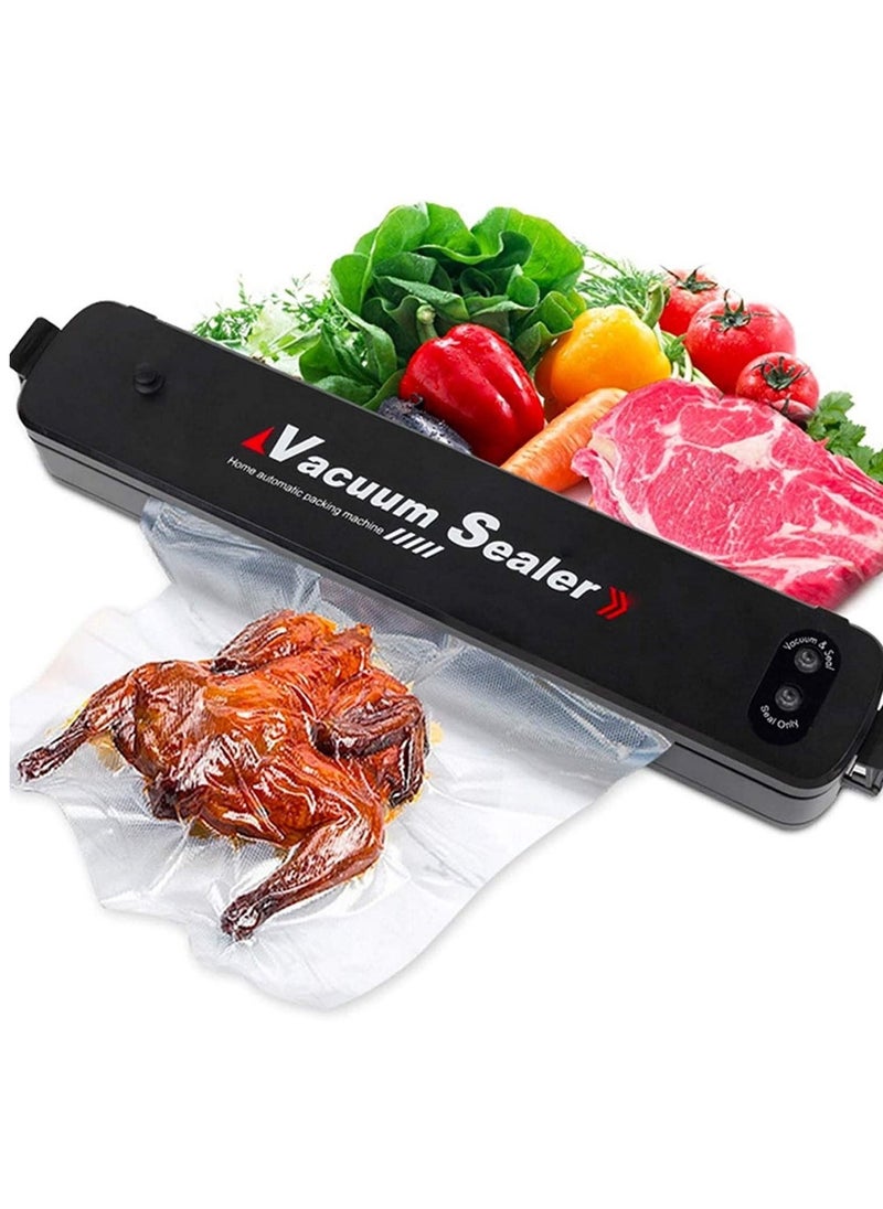 Raxoom Automatic Vacuum Sealer Machine for Food Preservation Storage Saver Automatic Vacuum Sealing System, Intelligent LED Indicator Lights,with Drainage Holes baffles Starter Kit Inclued15 PCS Bags Black  - Image 1