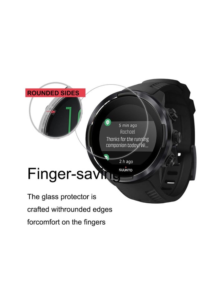 سانتو UPONEW لحماية شاشة ساعة SUUNTO 9 من الزجاج المقسى - [عبوة 2] تغطية كاملة HD واضحة مضادة للفقاعات ومضادة للخدش لحماية شاشة الزجاج المقسى لساعة SUUNTO 9 - Image 5