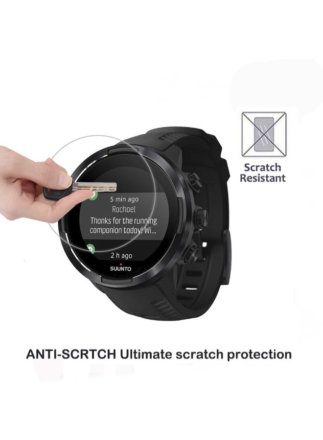 سانتو UPONEW لحماية شاشة ساعة SUUNTO 9 من الزجاج المقسى - [عبوة 2] تغطية كاملة HD واضحة مضادة للفقاعات ومضادة للخدش لحماية شاشة الزجاج المقسى لساعة SUUNTO 9 - Image 3