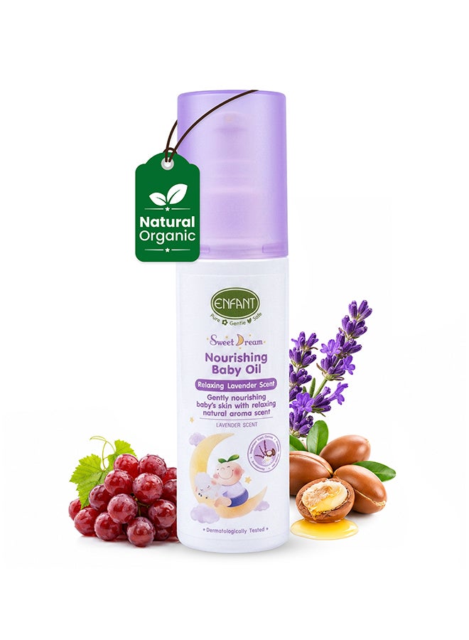 Enfant Organic Sweet Dreams Baby Massage Oil with Olive, Argan, Jojoba and Lavender Scent, Baby Nourishing Body Oil for Babies and Toddlers, 100ml - Image 1
