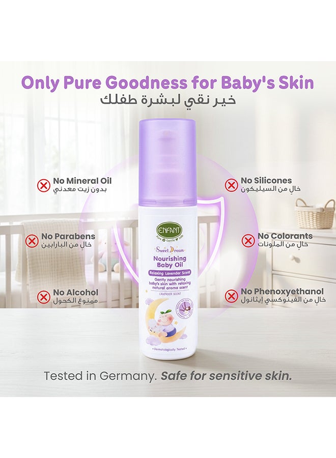 Enfant Organic Sweet Dreams Baby Massage Oil with Olive, Argan, Jojoba and Lavender Scent, Baby Nourishing Body Oil for Babies and Toddlers, 100ml - Image 3