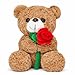 Aqushymallow Cow Teddy Bear Plush Toy Hugging a Red Rose or a Heart Romantic Teddy Bear Plush Doll Valentines Day Birthday Girls Gift Brown Bear Rose - Image 2