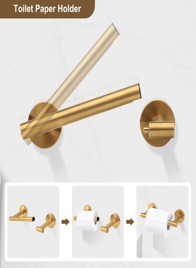 Ntipox Brushed Gold Toilet Paper Holder Set, Stainless Steel Towel Ring, Double Post Pivoting Toilet Paper Holder and Hand Towel Holder Set for Bathroom - Image 3
