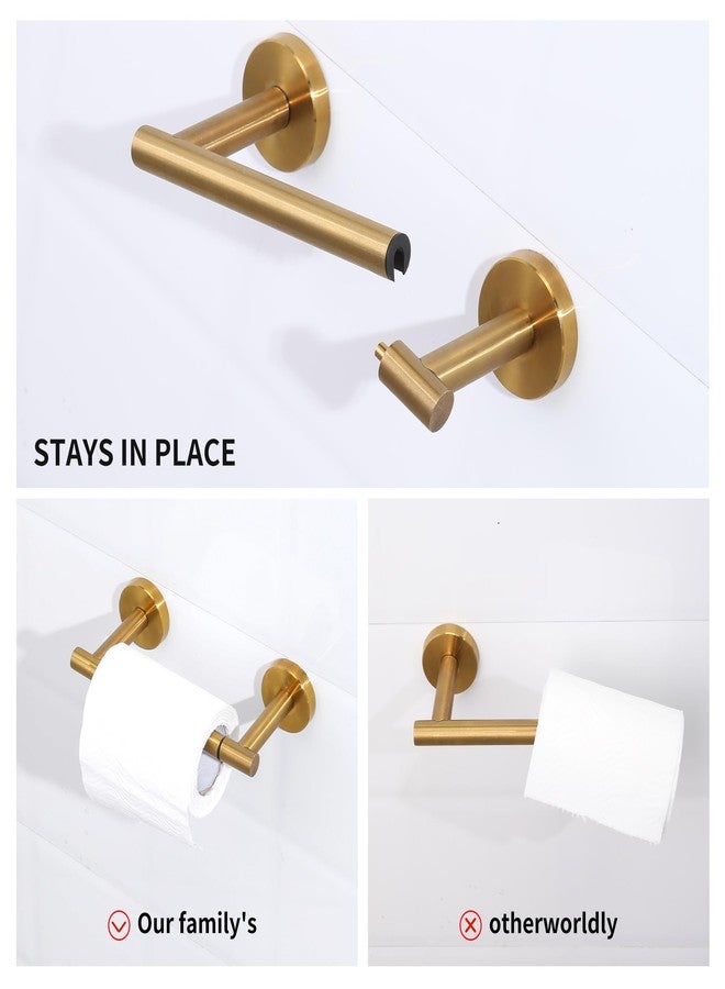 Ntipox Brushed Gold Toilet Paper Holder Set, Stainless Steel Towel Ring, Double Post Pivoting Toilet Paper Holder and Hand Towel Holder Set for Bathroom - Image 4