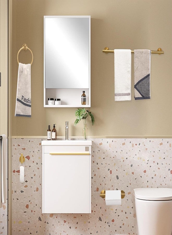 Ntipox Brushed Gold Toilet Paper Holder Set, Stainless Steel Towel Ring, Double Post Pivoting Toilet Paper Holder and Hand Towel Holder Set for Bathroom - Image 2