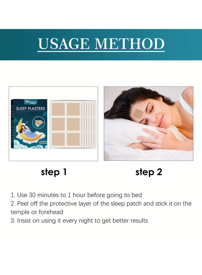 SOUTH MOON 42 Patches Sleeping Patch, Care for Sleep, Relieve Body Stress, Help You Fall Asleep Peacefully,Sleep Patches For Women, Men And Seniors - Image 4