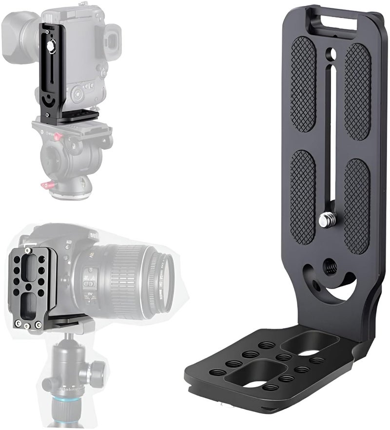 E-IMAGE PL-01 Universal L Type Quick Release Camera Vertical Plate | Universal Dual Camera Bracket Plate SLR Stabilizer for Canon Nikon Sony DJI Osmo Tripod Monopod Gimbals - Image 1