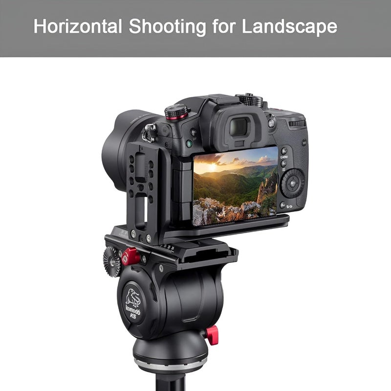 E-IMAGE PL-01 Universal L Type Quick Release Camera Vertical Plate | Universal Dual Camera Bracket Plate SLR Stabilizer for Canon Nikon Sony DJI Osmo Tripod Monopod Gimbals - Image 5