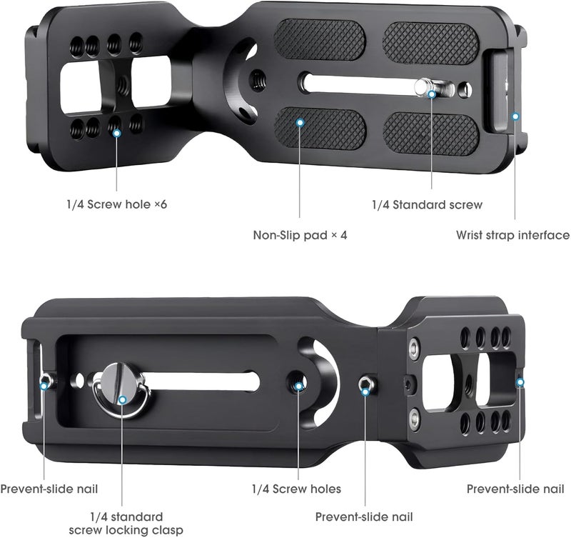 E-IMAGE PL-01 Universal L Type Quick Release Camera Vertical Plate | Universal Dual Camera Bracket Plate SLR Stabilizer for Canon Nikon Sony DJI Osmo Tripod Monopod Gimbals - Image 4
