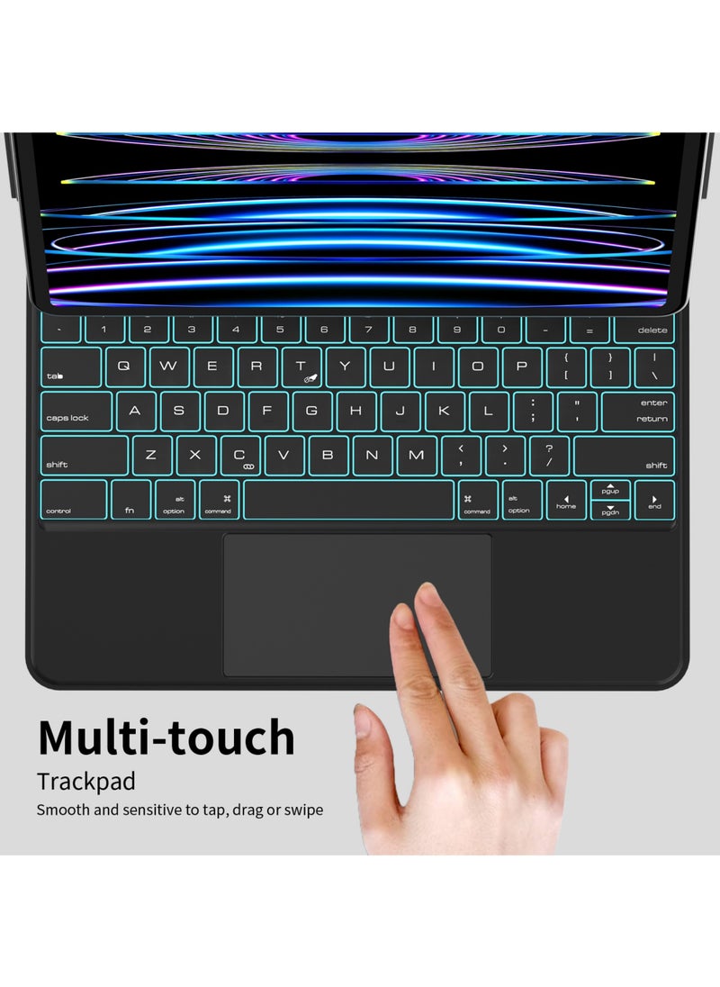 Magic Keyboard for iPad Pro 13 M4 (2024 Version) 13-inch with Magnetic Back Cover, Smart Trackpad Backlit Keyboard Case for iPad Pro 13 7th eneration A2926 A3007 A2925