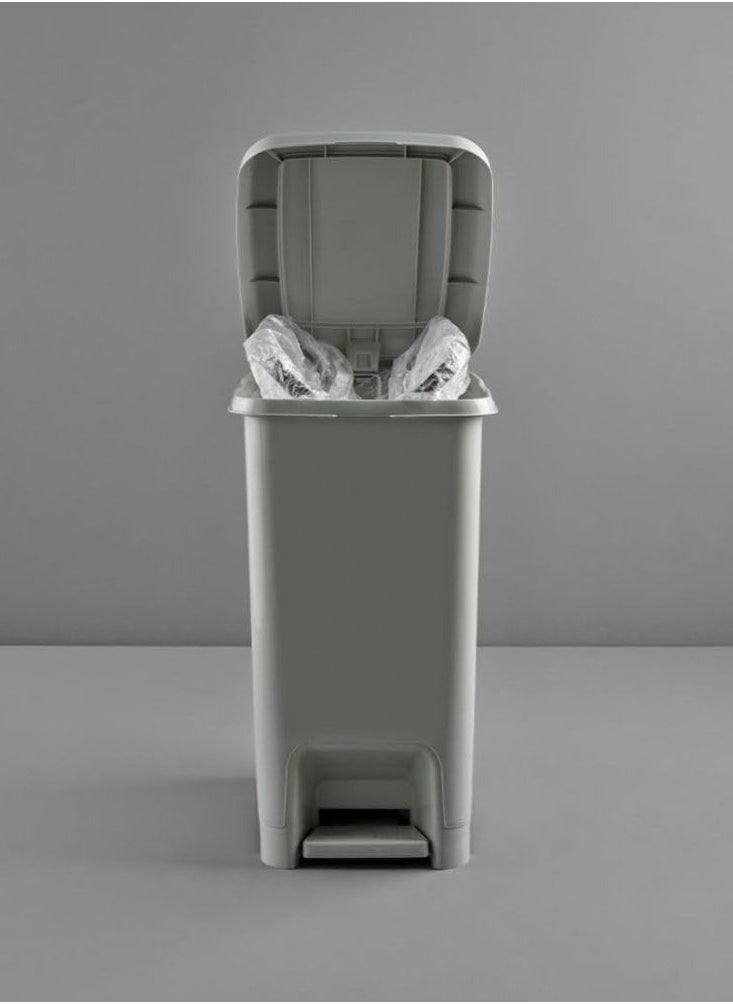 dunya - Slim Dustbin With Pedal Plastic 15 Liter -Beige - Image 1