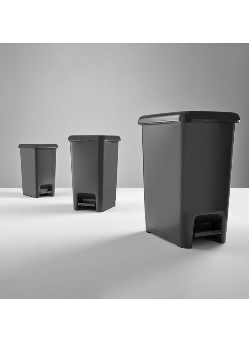 dunya - Slim Dustbin With Pedal Plastic 15 Liter -Beige - Image 1
