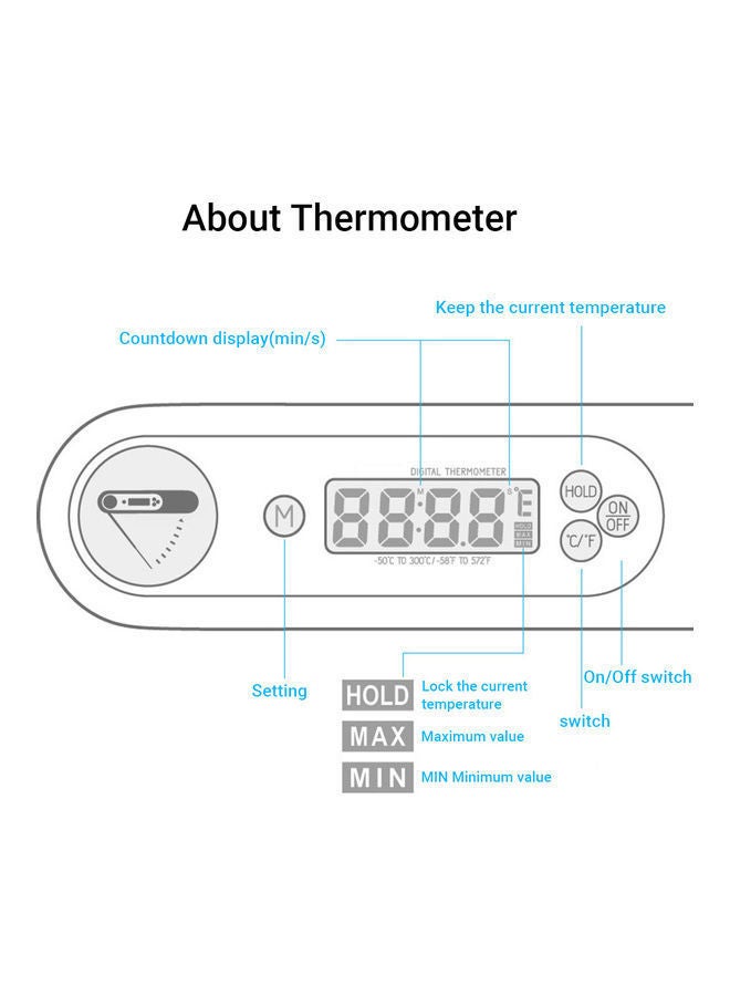 نيبمينينت مقياس حرارة رقمي للمطبخ أبيض - Image 2