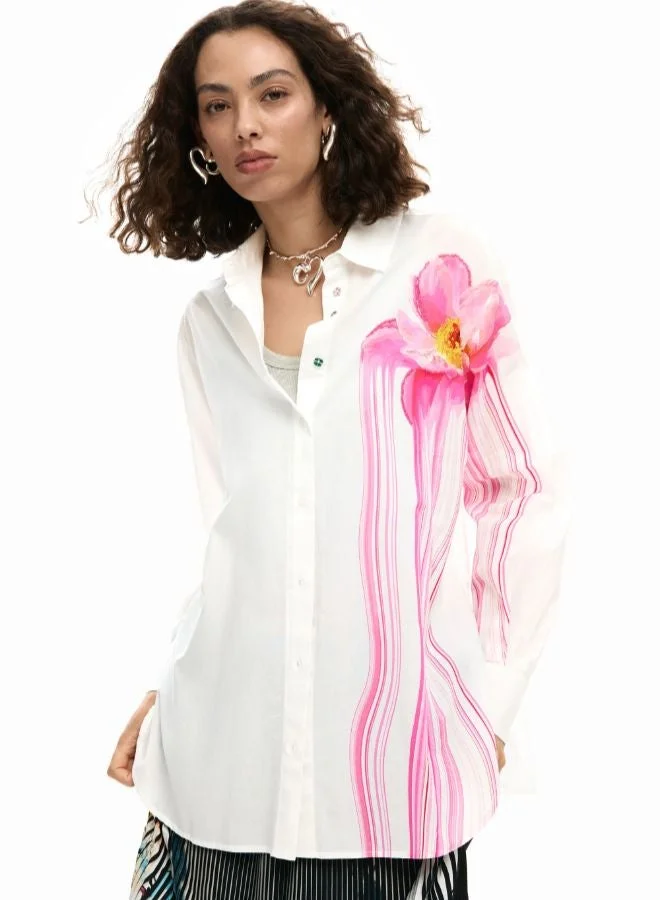 DESIGUAL Glossy Flower Shirt