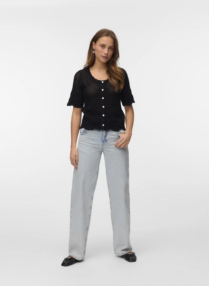 VERO MODA Button Down Knitted Cropped Cardigan